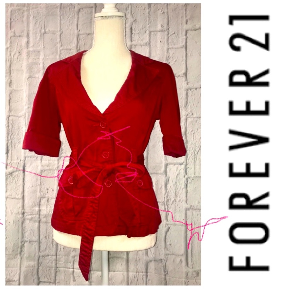 Red Structured Career Jacket